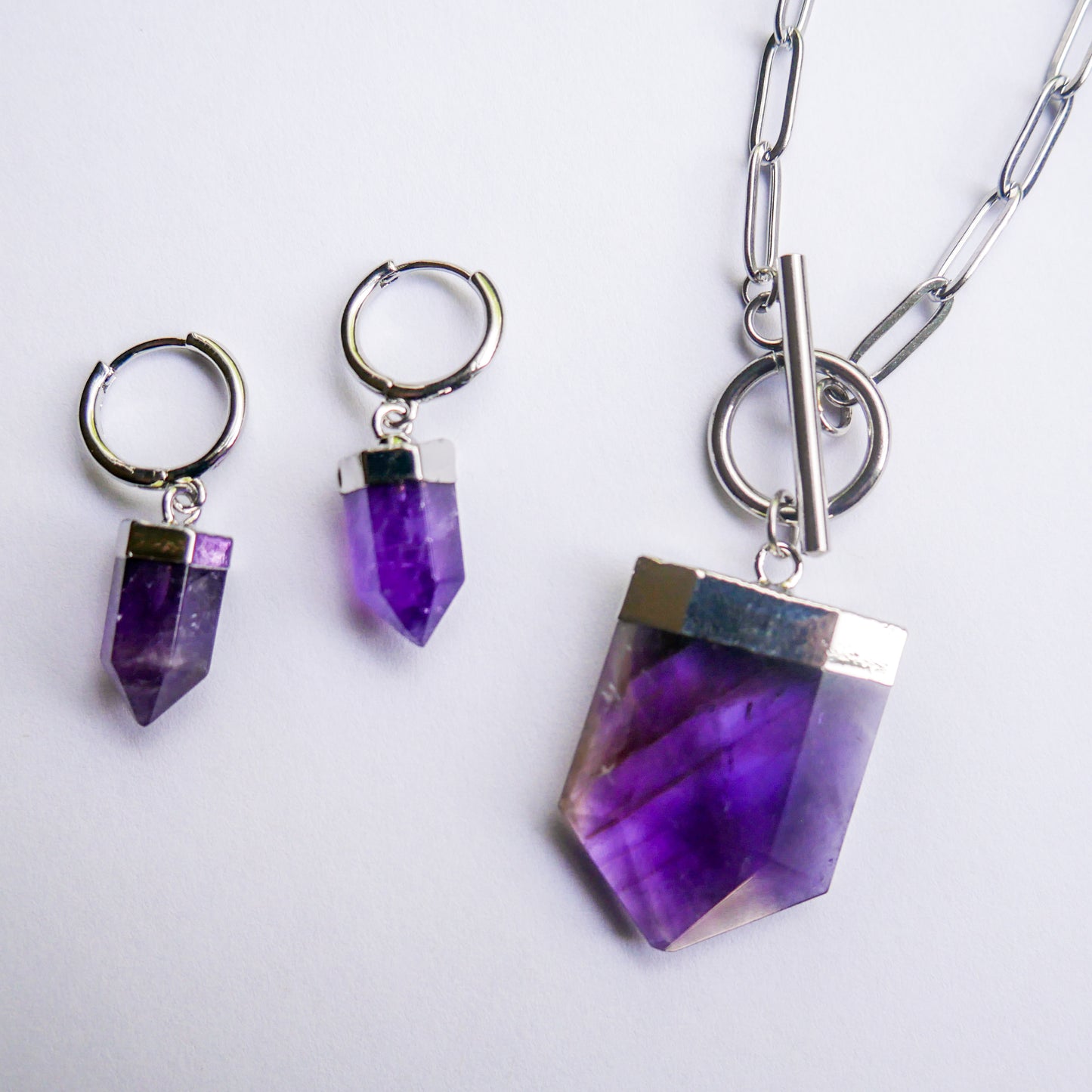 Intuitive Amethyst Necklace and Earring Bundle