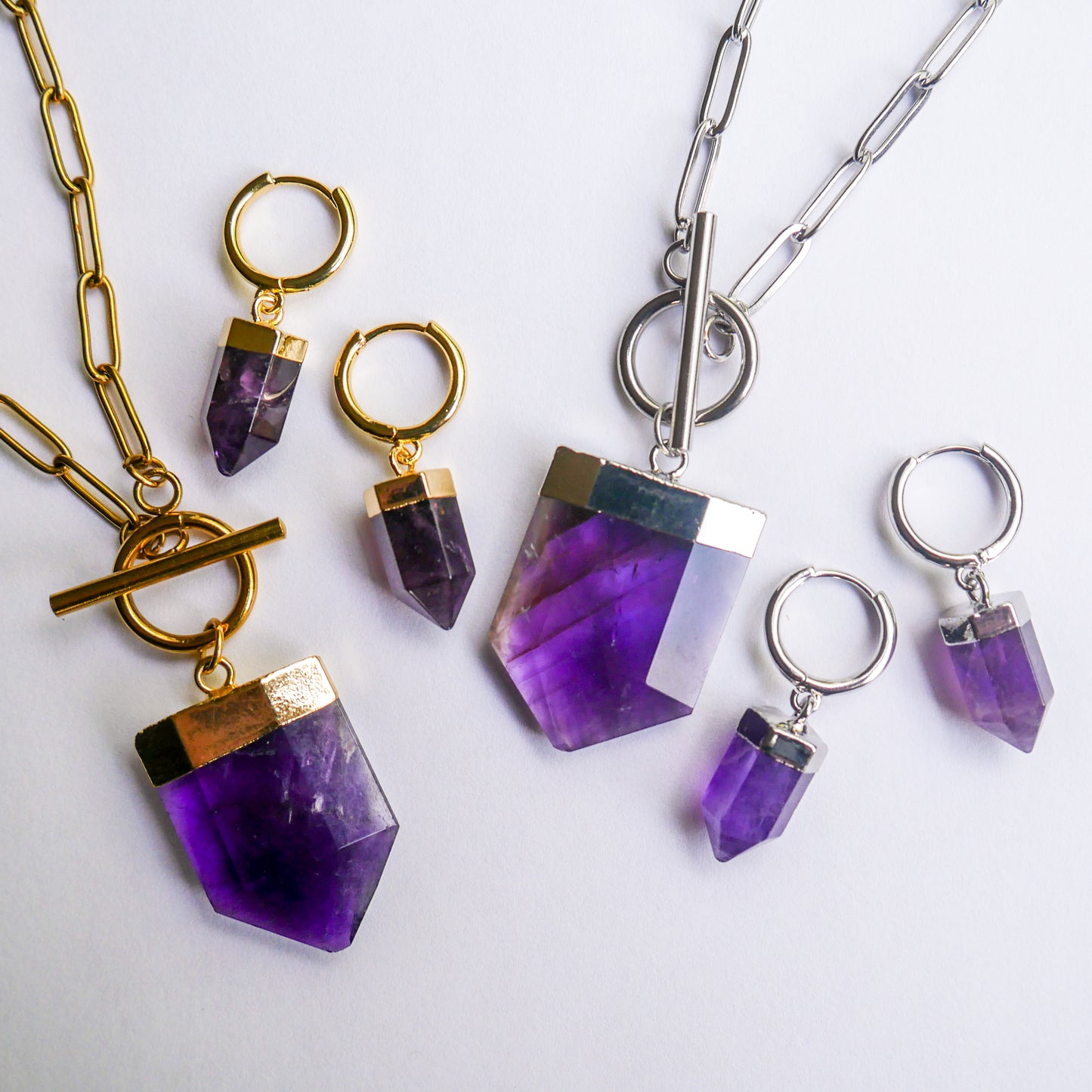 Intuitive Amethyst Necklace and Earring Bundle