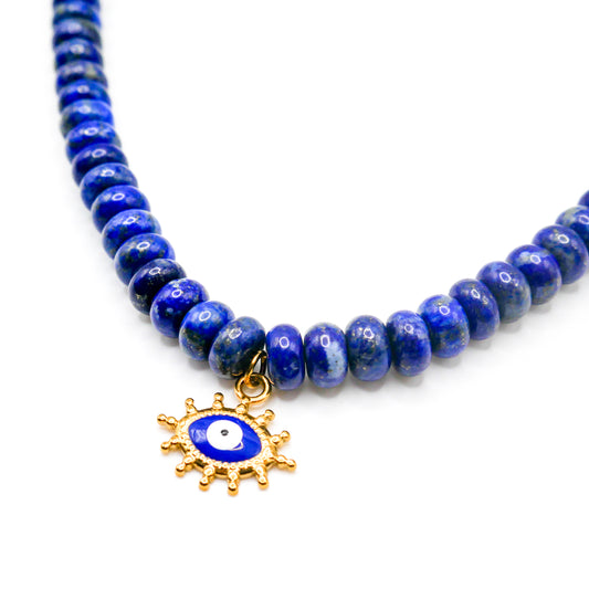 Evil Eye Lapis Lazuli Necklace