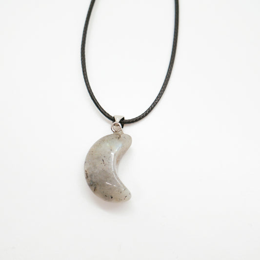 Labradorite Moon Pendant Necklace
