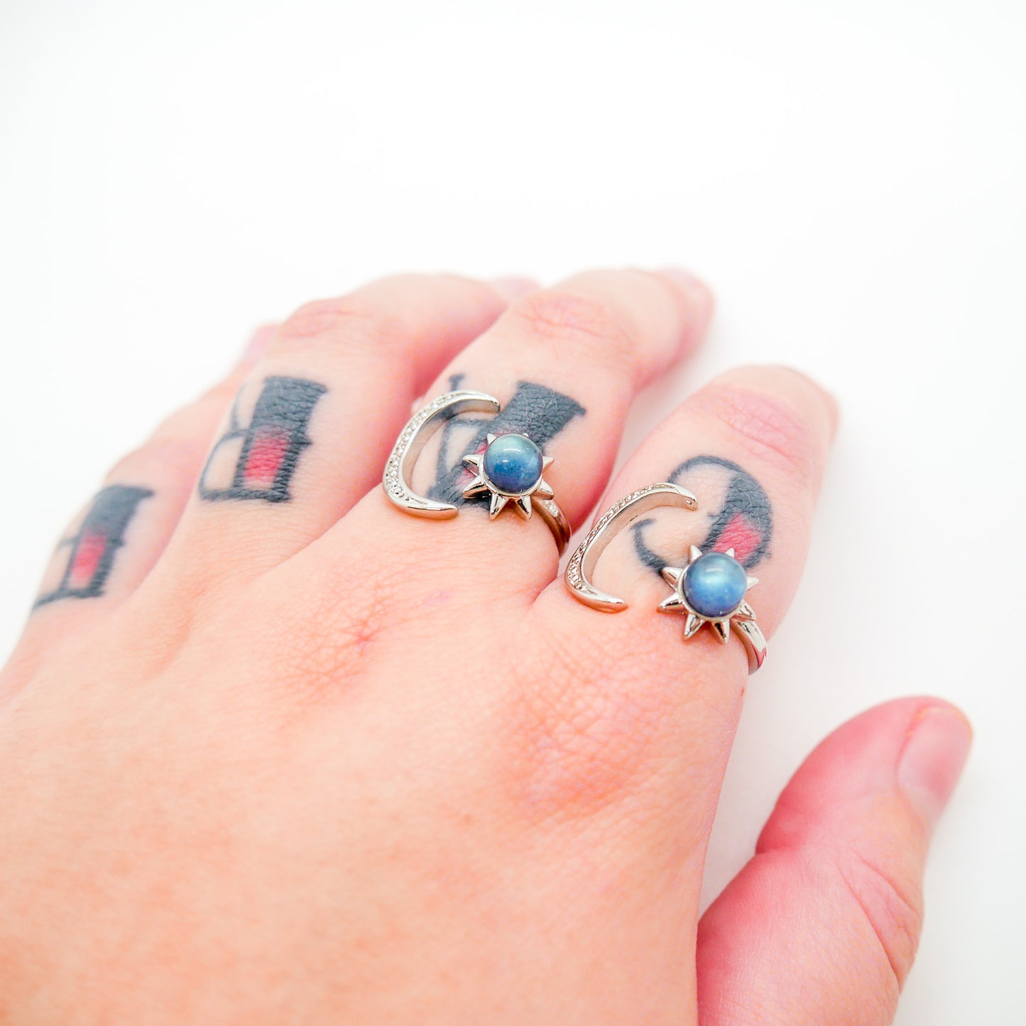 Day and Night Labradorite Adjustable Ring